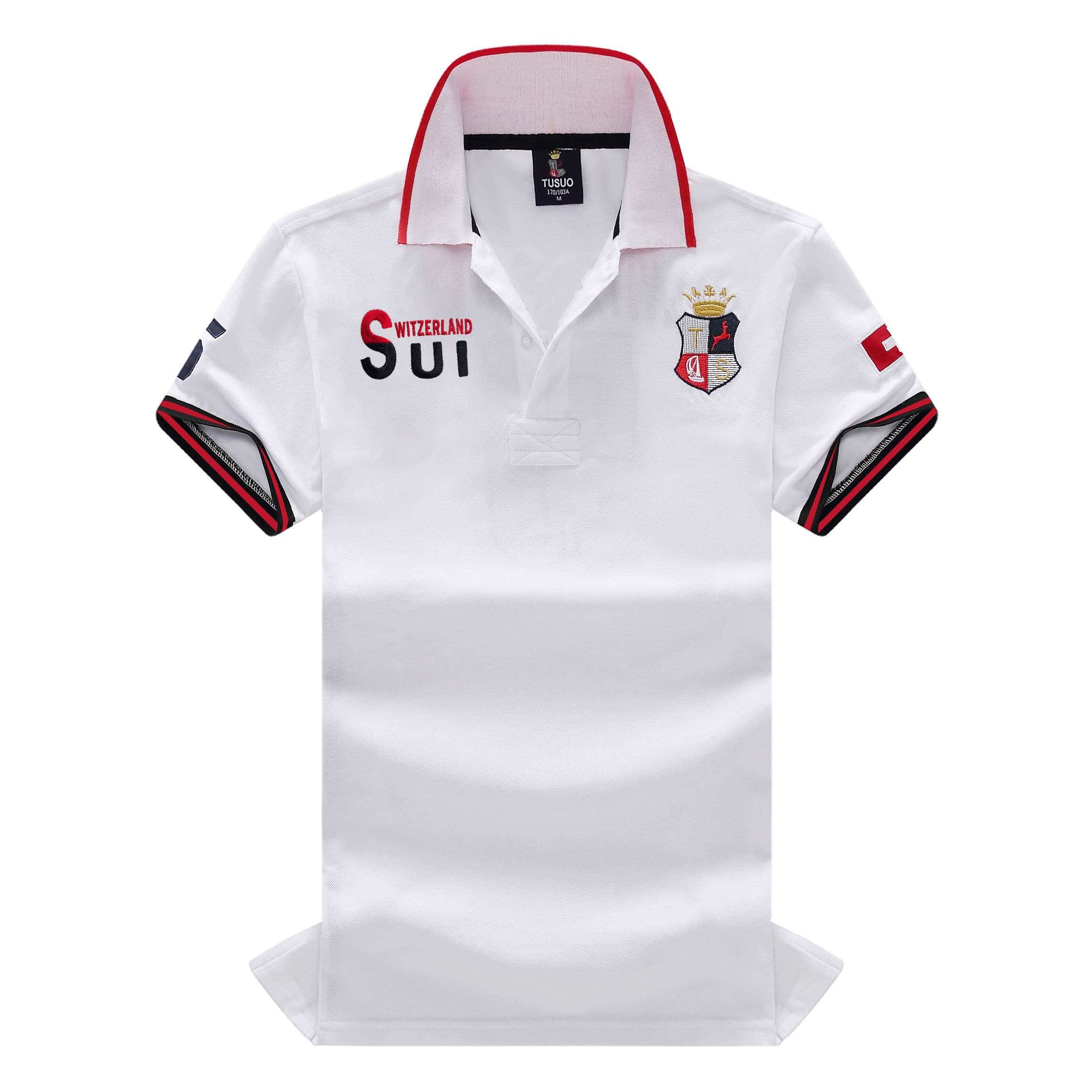 Embroidery Shirt - Men's Polo Shirt Classic Switzerland Popular