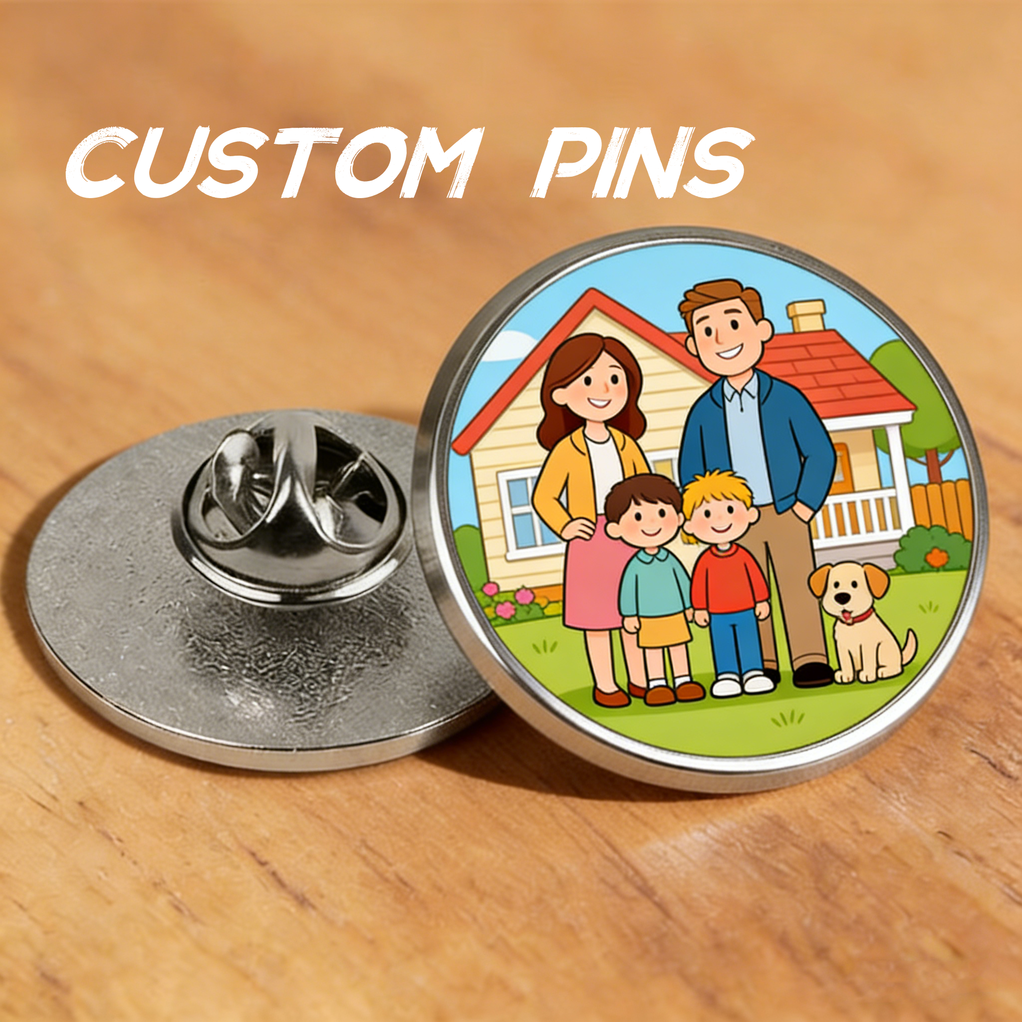 Embroidery Texture - Personalized Pins Custom Logo Photo Text