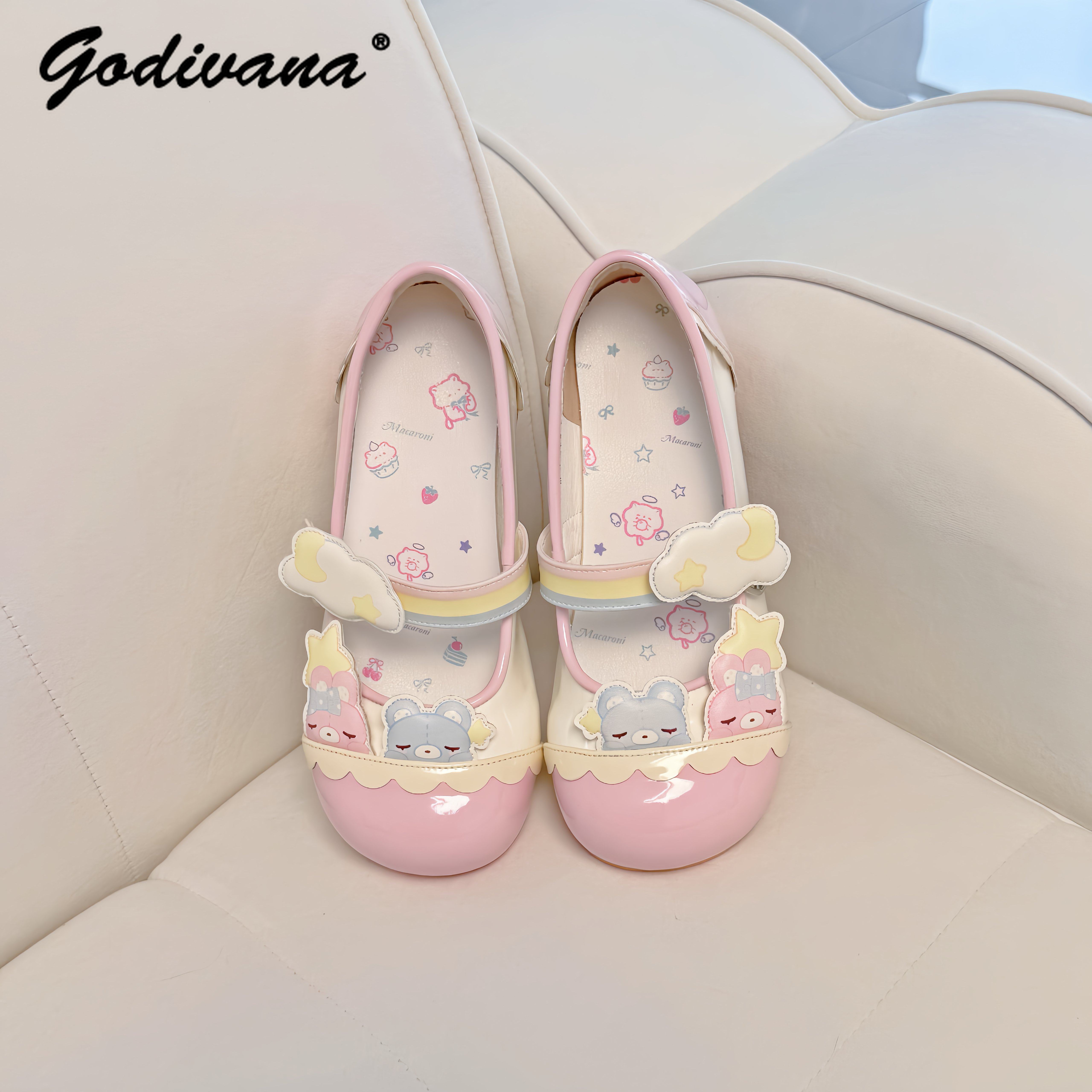 Embroidery Flat Shoes - Original New Student Girls Color Block