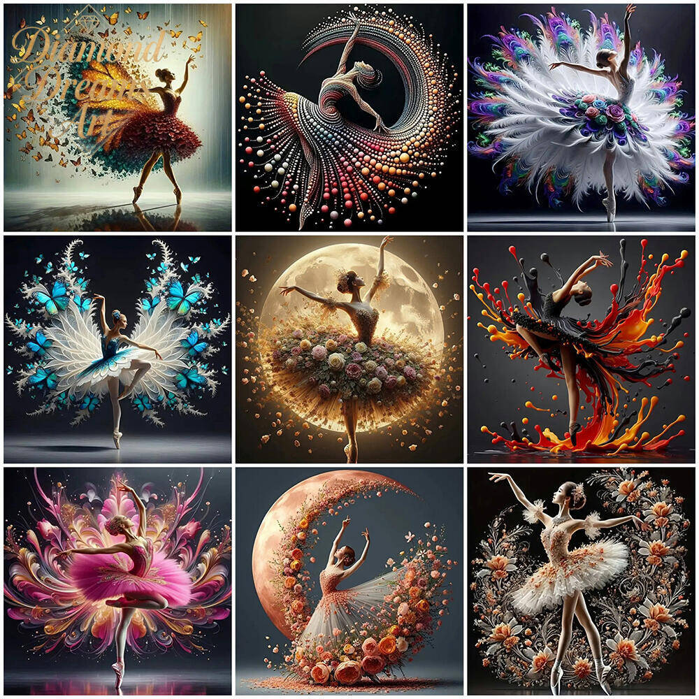 Embroidery Flower - Frameless, DIY 5D Diamond Painting Ballet