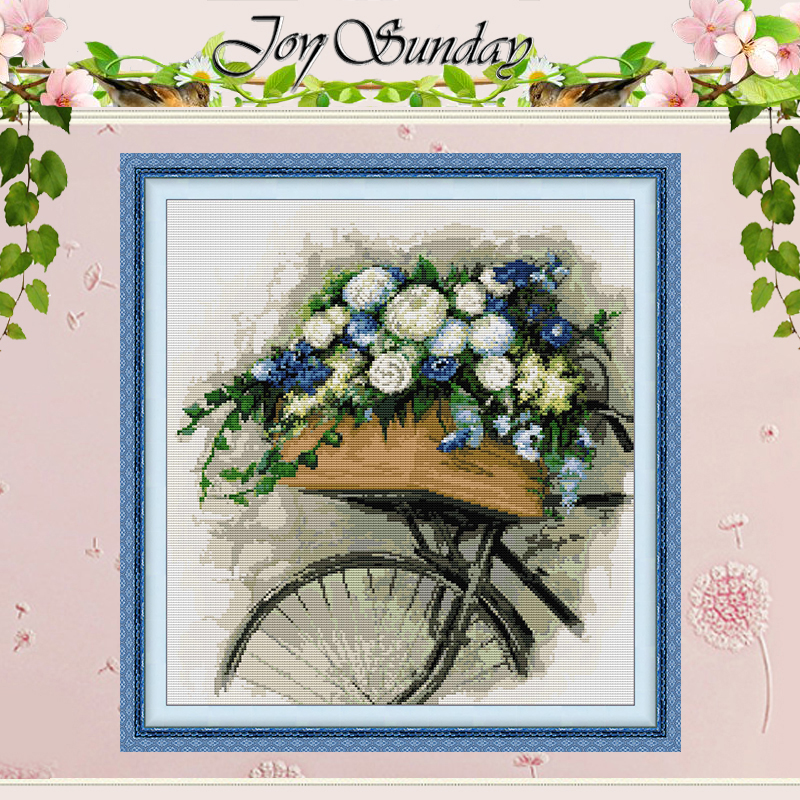Embroidery X Stitch - A Bicycle Filled With Flowers Patterns