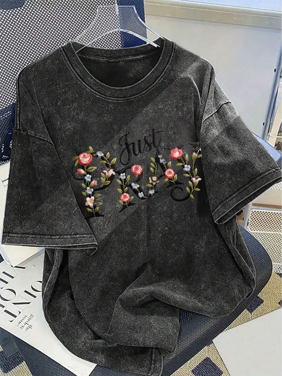 Embroidery Shirt - Unisex Cotton Short Sleeve T-Shirt With