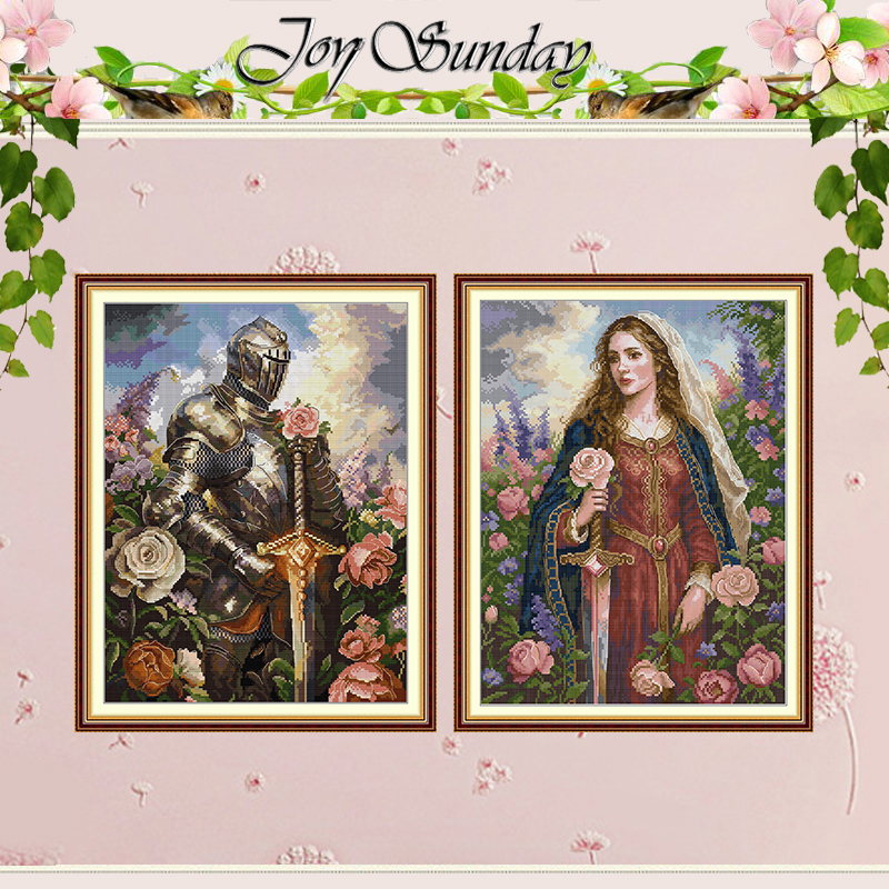 Embroidery X Stitch - Male Female Warrior Patterns Counted Cross