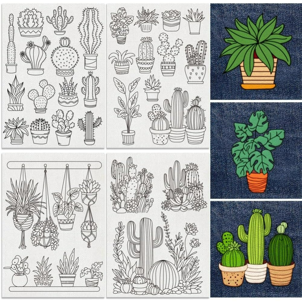 30Pcs Bonsai Cactus Embroidery - Embroidery Cloth recensione e prezzo