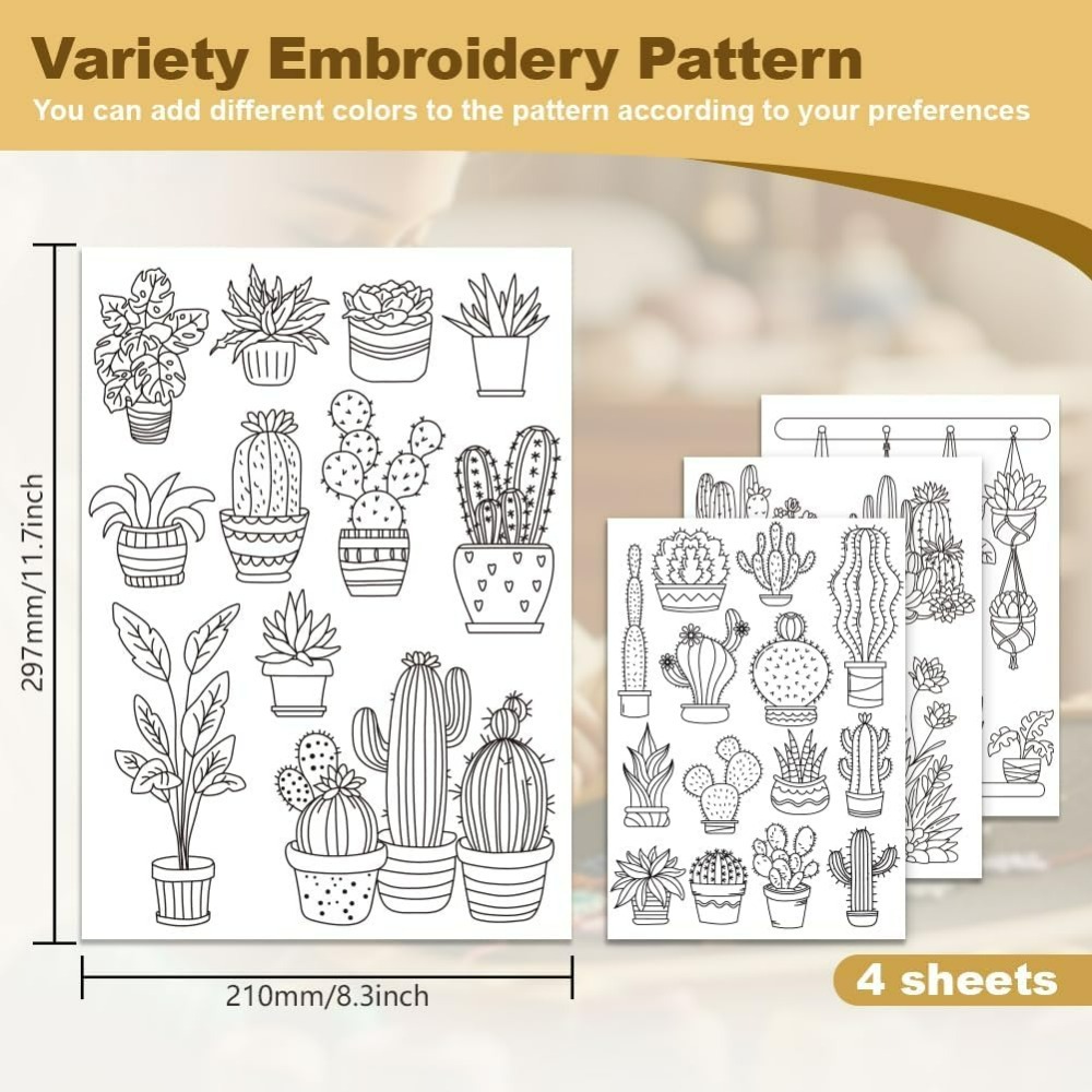 30Pcs Bonsai Cactus Embroidery - Embroidery Cloth recensione e prezzo