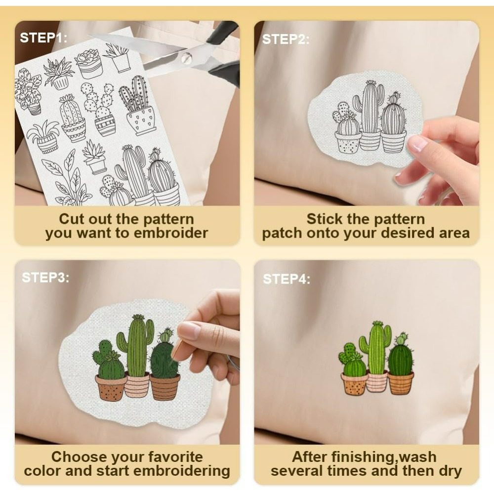 30Pcs Bonsai Cactus Embroidery - Embroidery Cloth recensione e prezzo