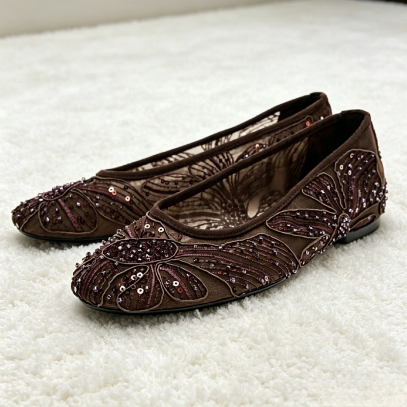 Luxury Designer Ballet Flats f - Embroidery Flat Shoes recensione e prezzo