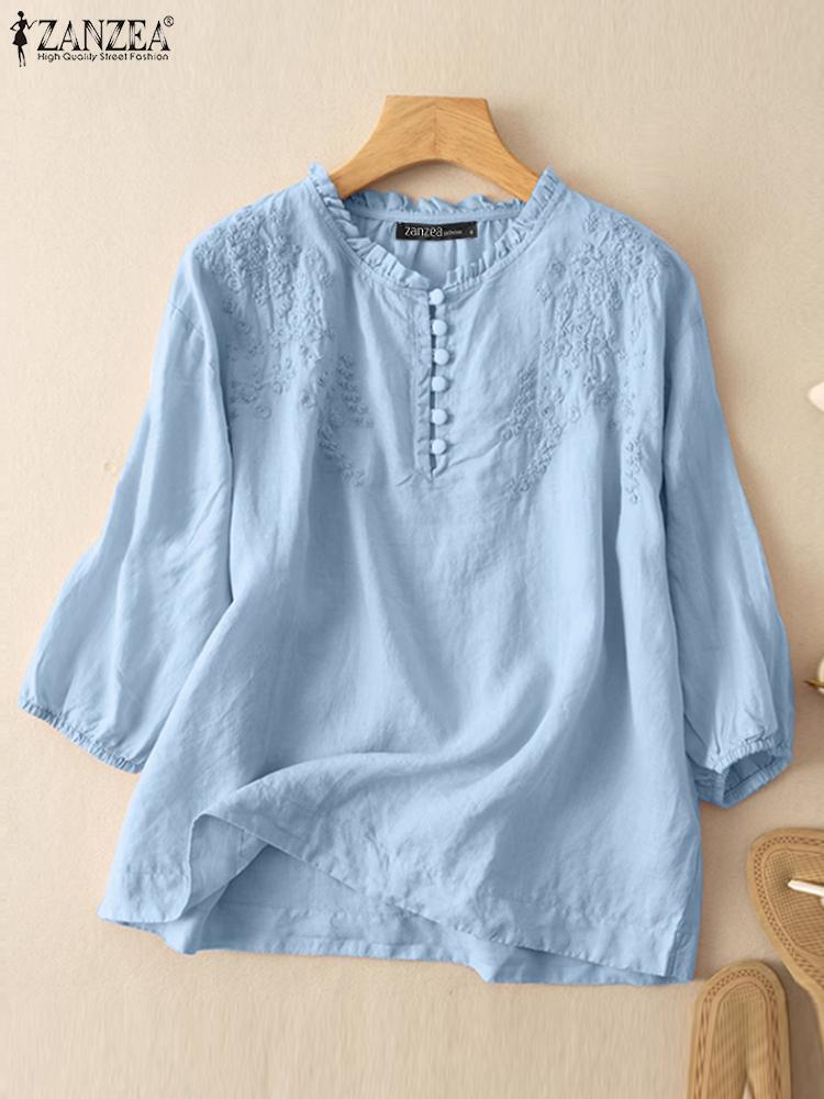 ZANZEA Summer Vintage Shirts E - Embroidery Service recensione e prezzo