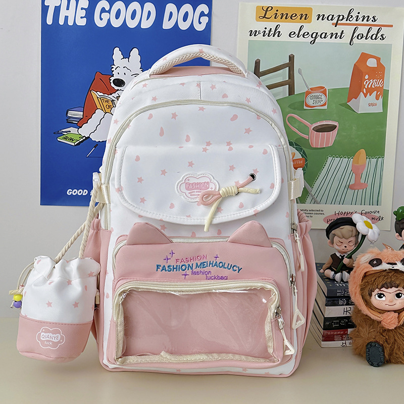 New Cute Transparent Anime Bac - Embroidery Texture recensione e prezzo