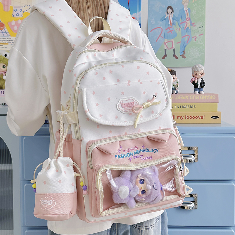 New Cute Transparent Anime Bac - Embroidery Texture recensione e prezzo