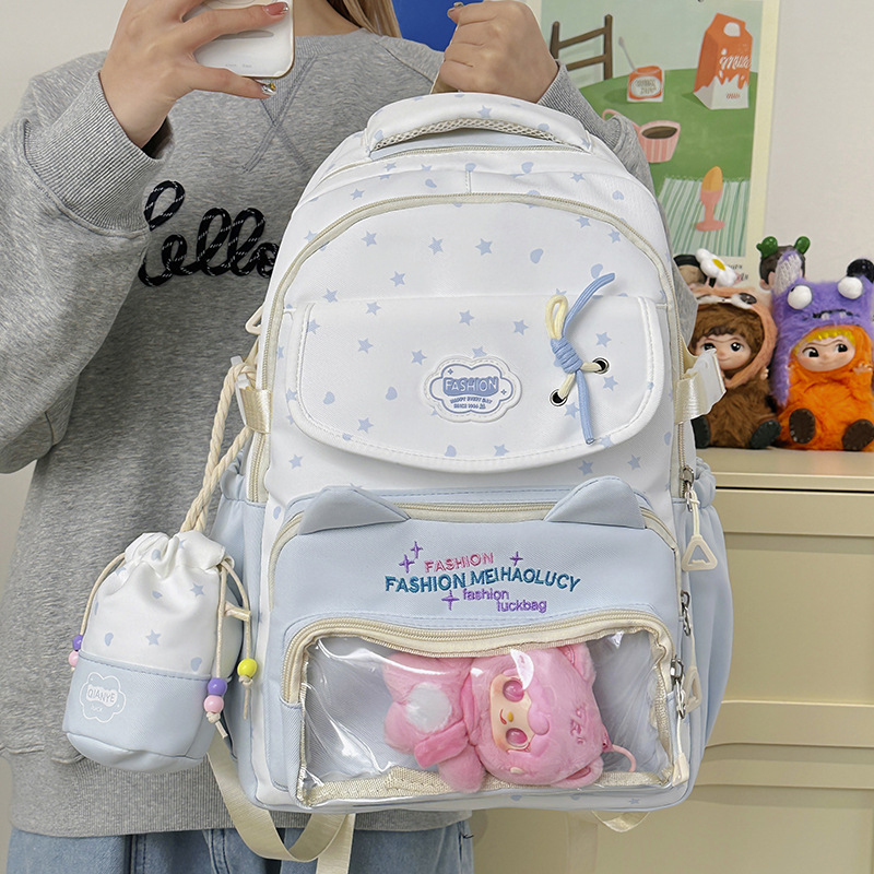 New Cute Transparent Anime Bac - Embroidery Texture recensione e prezzo