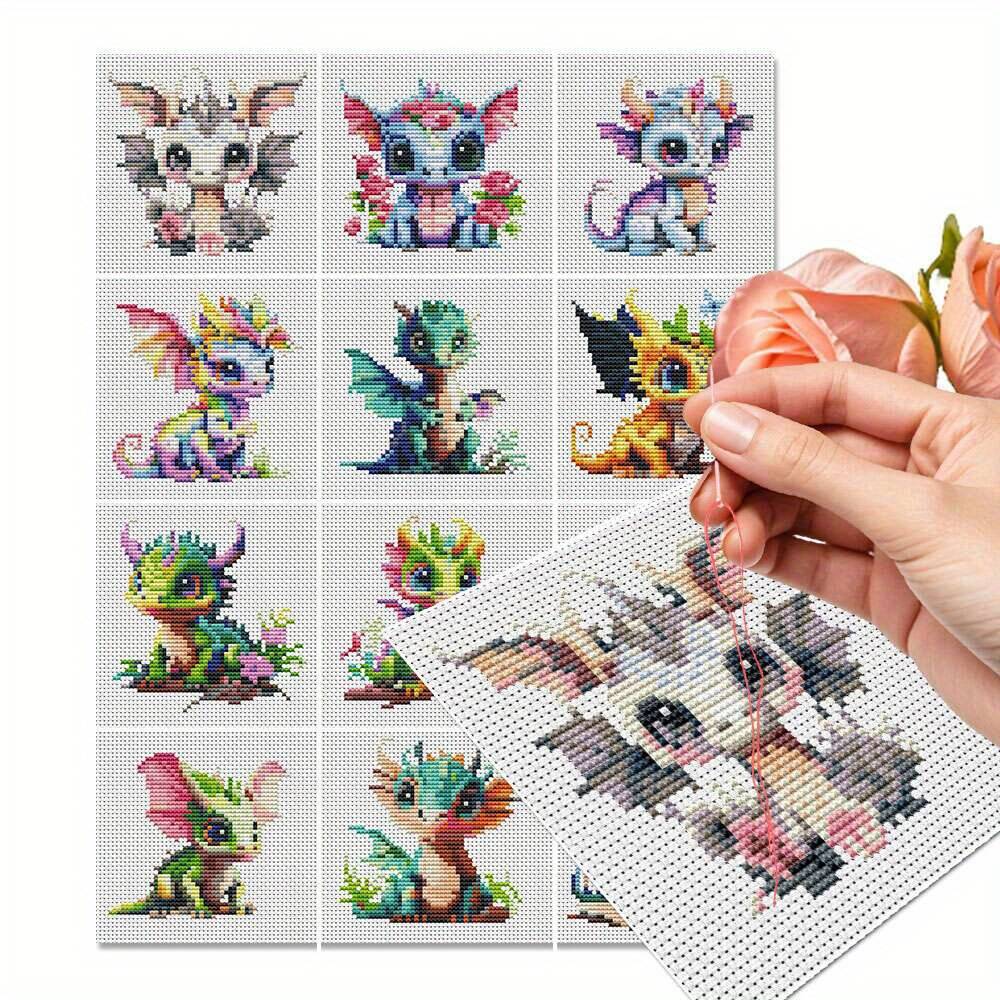 12Pcs Dragon Cross Stitch 11CT - Embroidery X Stitch recensione e prezzo