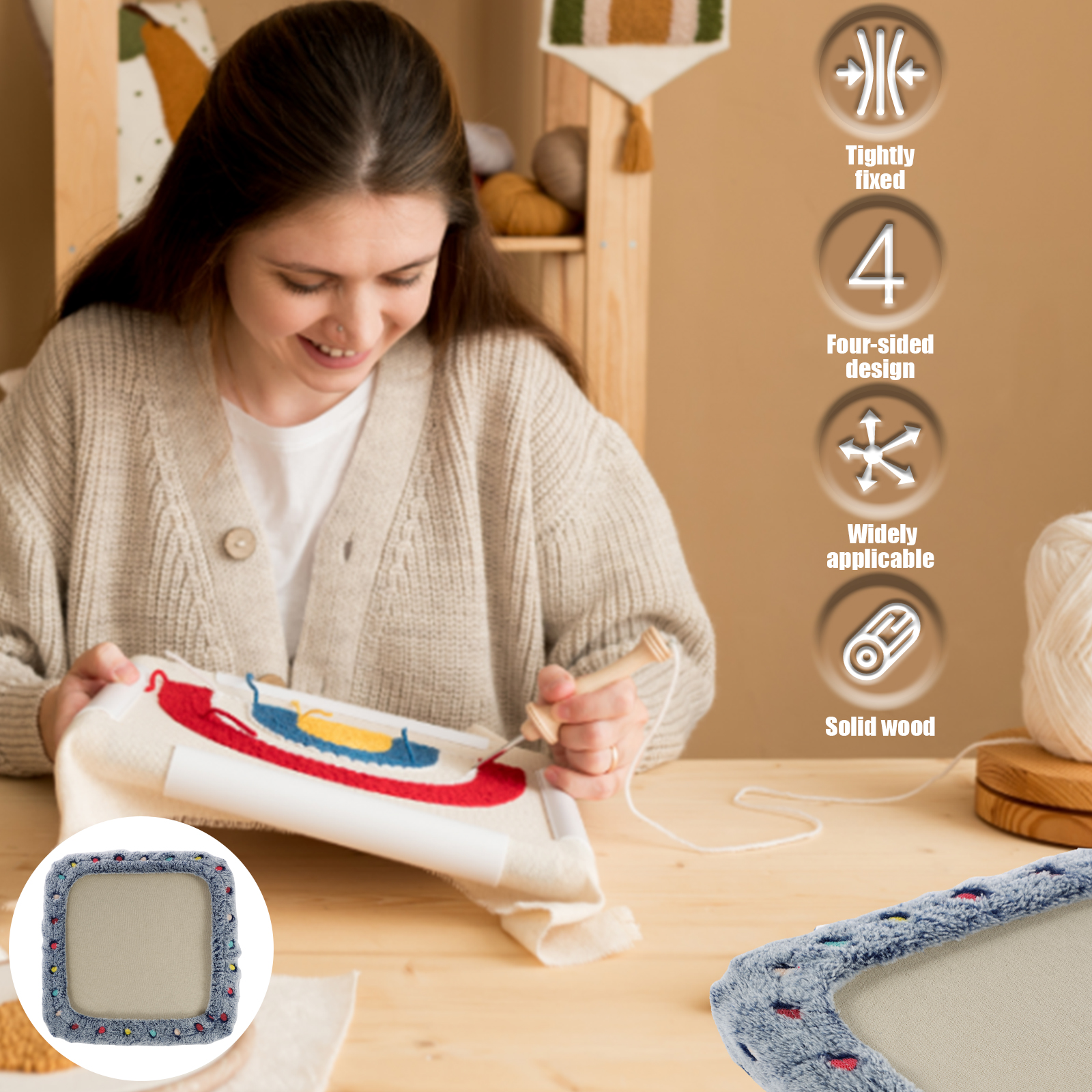 Punch Needle Frame Square Embr - Embroidery Hoop Stand recensione e prezzo