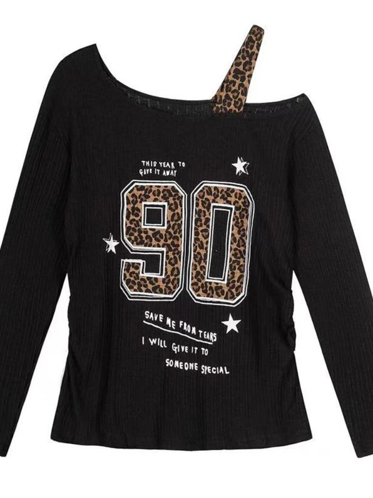 Y2K Patchwork Leopard Print T- - Embroidery Shirt recensione e prezzo