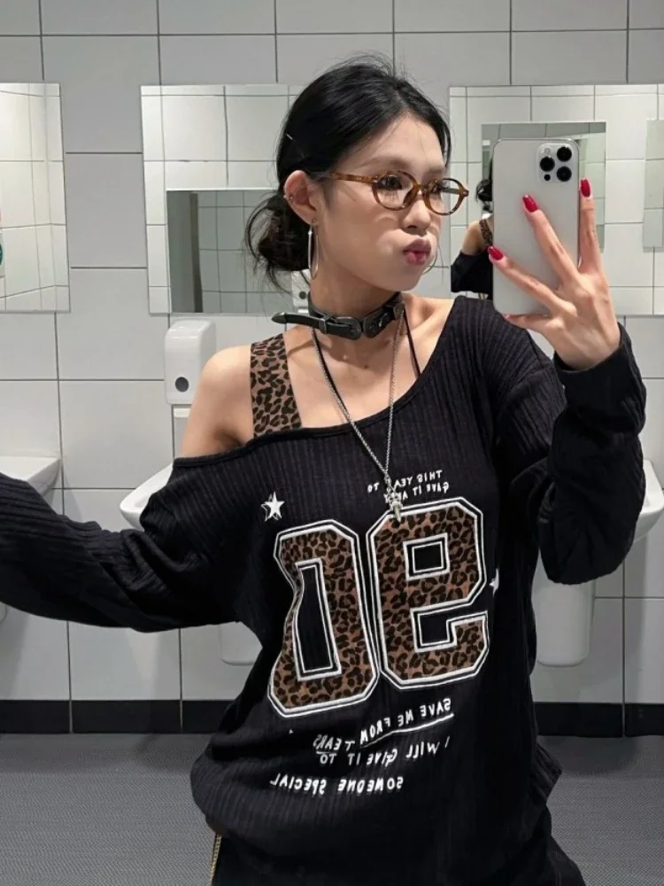 Y2K Patchwork Leopard Print T- - Embroidery Shirt recensione e prezzo