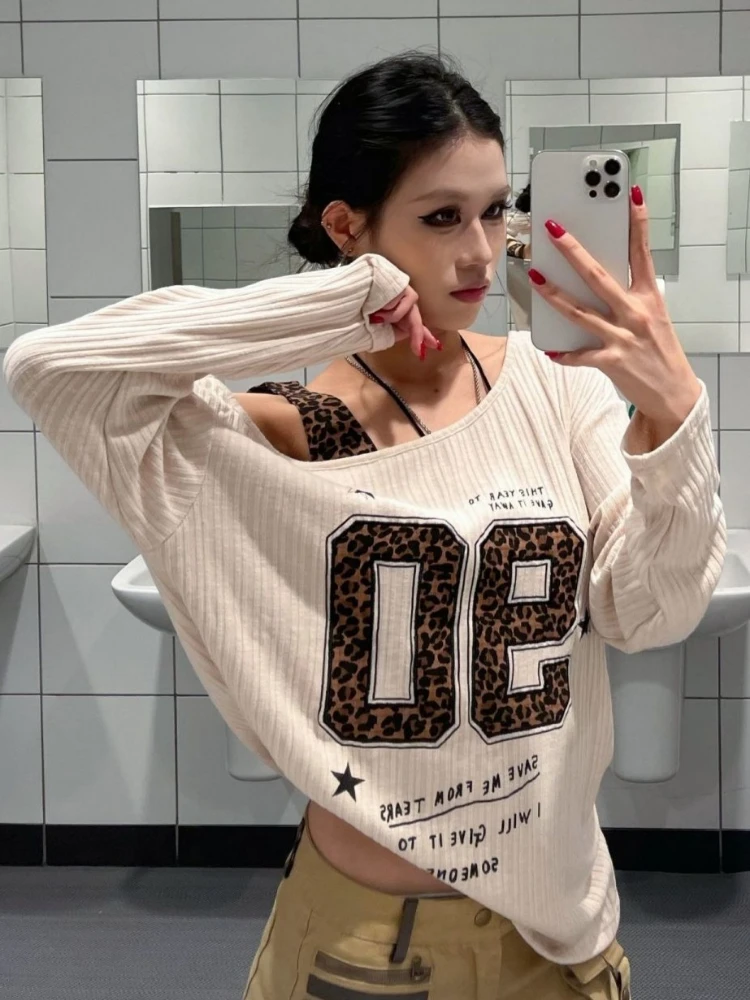 Y2K Patchwork Leopard Print T- - Embroidery Shirt recensione e prezzo
