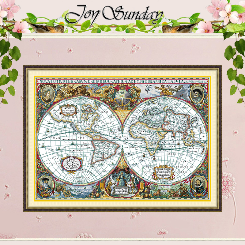 World Map Patterns Counted Cro - Embroidery X Stitch recensione e prezzo