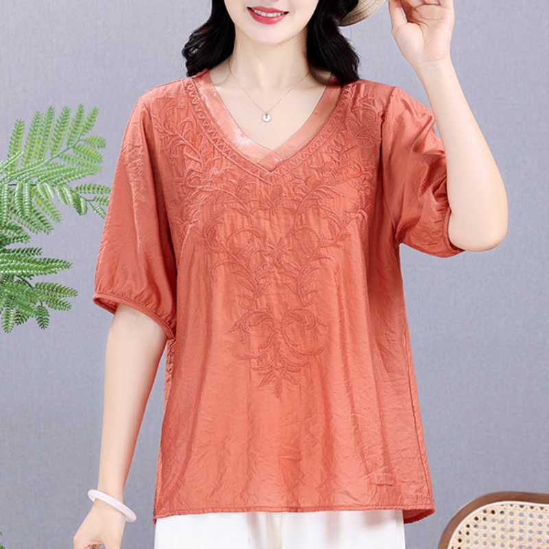 Summer Elastic Tee Shirt Solid - Embroidery Cloth recensione e prezzo