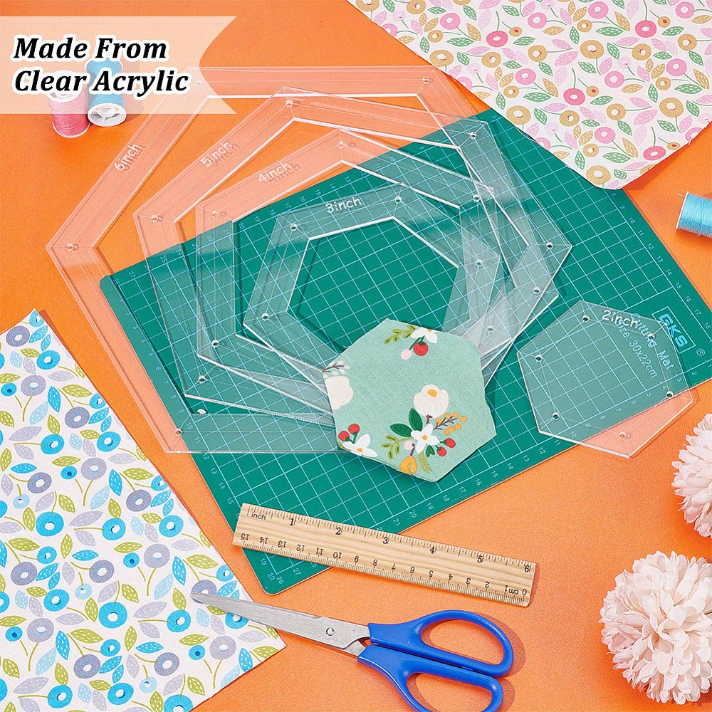 5pcs Hexagon Quilting Template - Embroidery Service recensione e prezzo