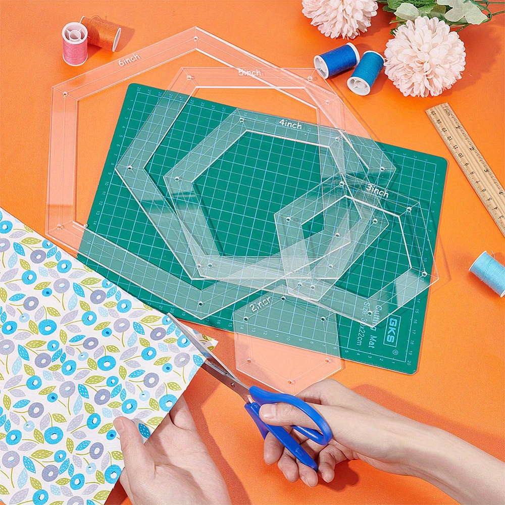 5pcs Hexagon Quilting Template - Embroidery Service recensione e prezzo