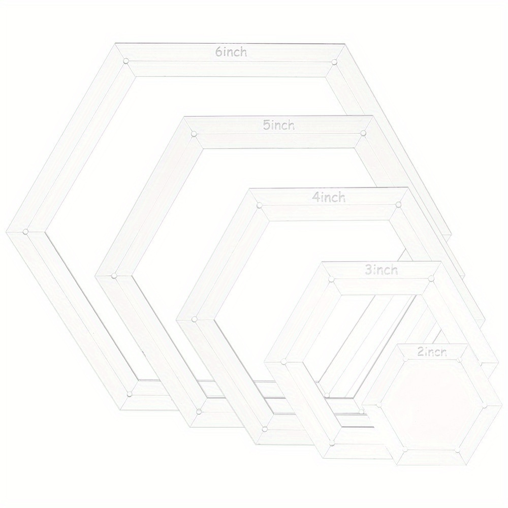 5pcs Hexagon Quilting Template - Embroidery Service recensione e prezzo