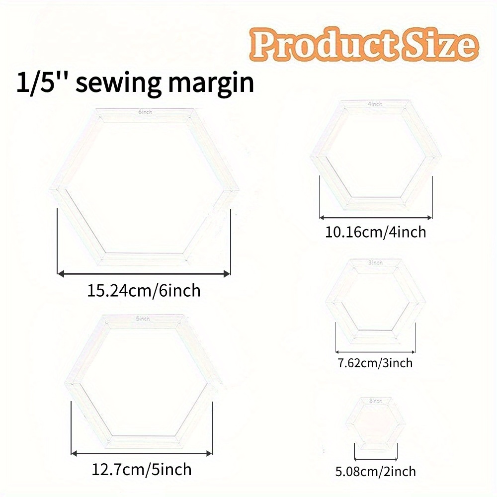 5pcs Hexagon Quilting Template - Embroidery Service recensione e prezzo