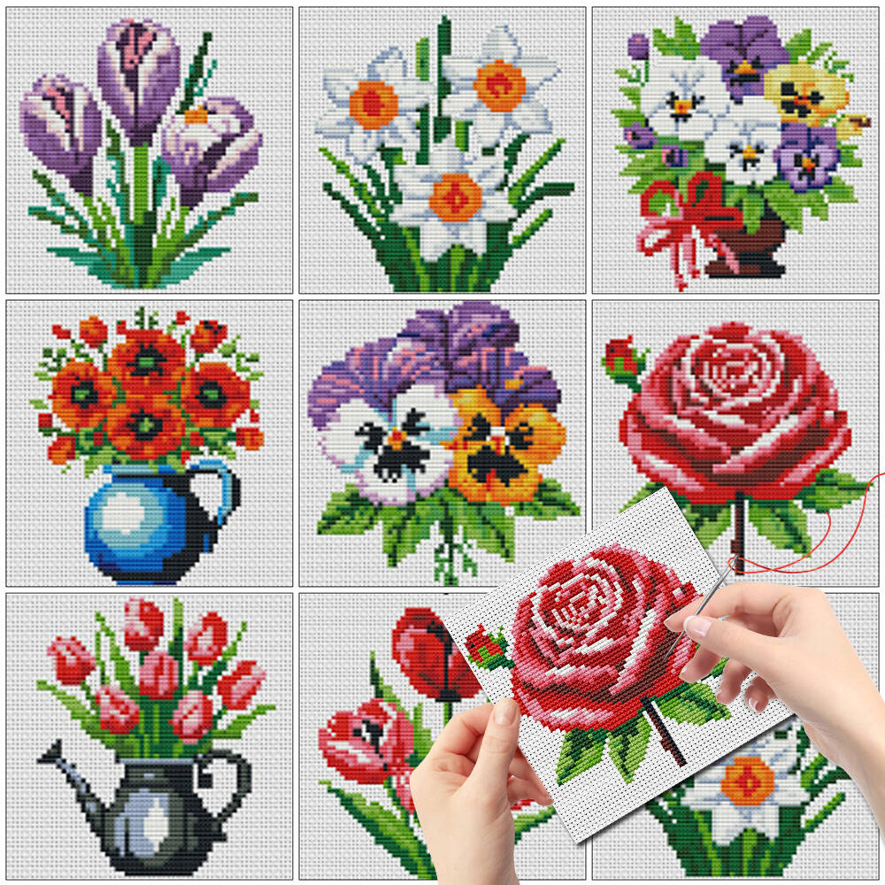 Evershine 8pcs Mini Flower Cro - Embroidery X Stitch recensione e prezzo