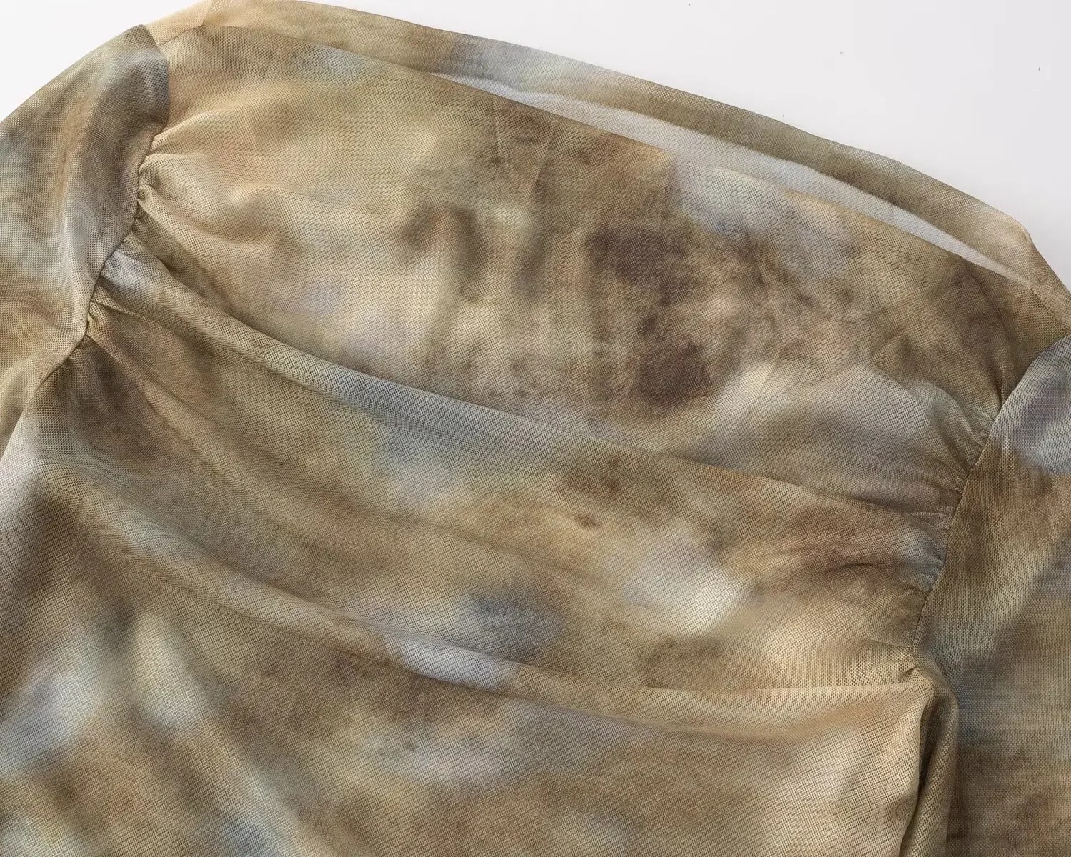 2025 Sexy Tie-Dye Print Ruched - Embroidery Shirt recensione e prezzo