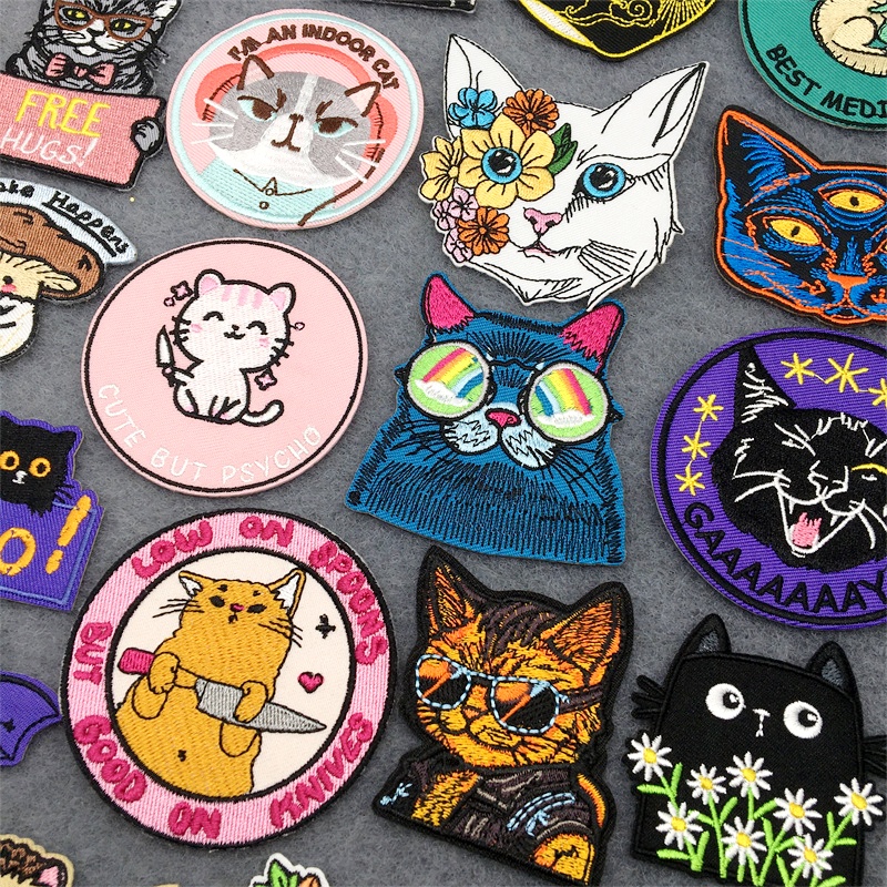 Cat Face Embroidered Patch Car - Embroidery Converse recensione e prezzo