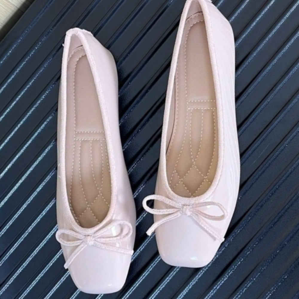 Women Nude Pink Patent Leather - Embroidery Flat Shoes recensione e prezzo