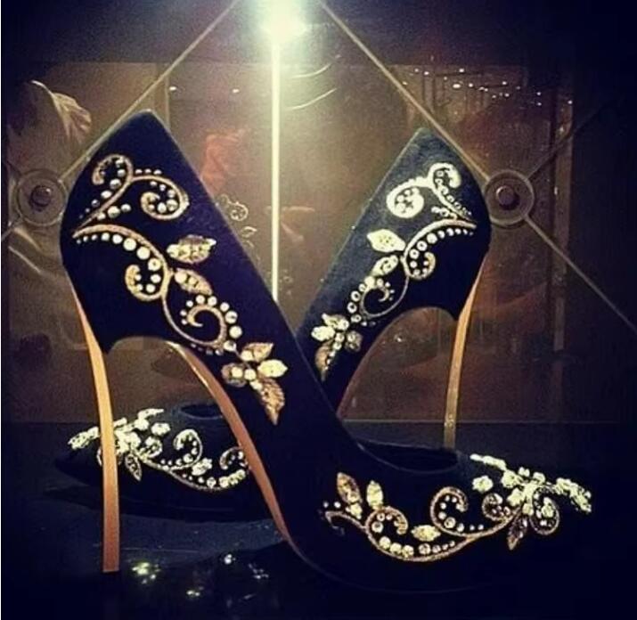 Bling Rhinestone Gold Silver F - Embroidery Flower recensione e prezzo