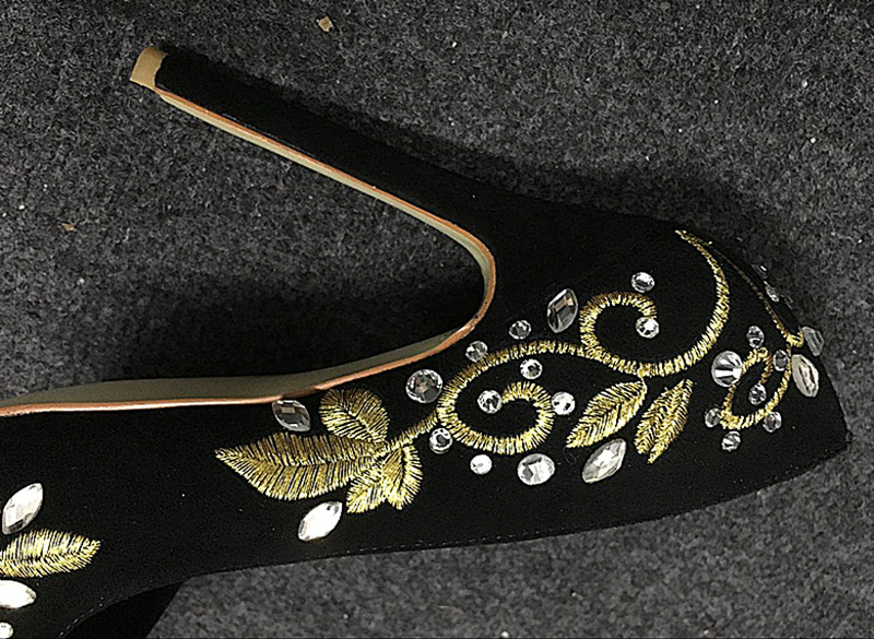 Bling Rhinestone Gold Silver F - Embroidery Flower recensione e prezzo