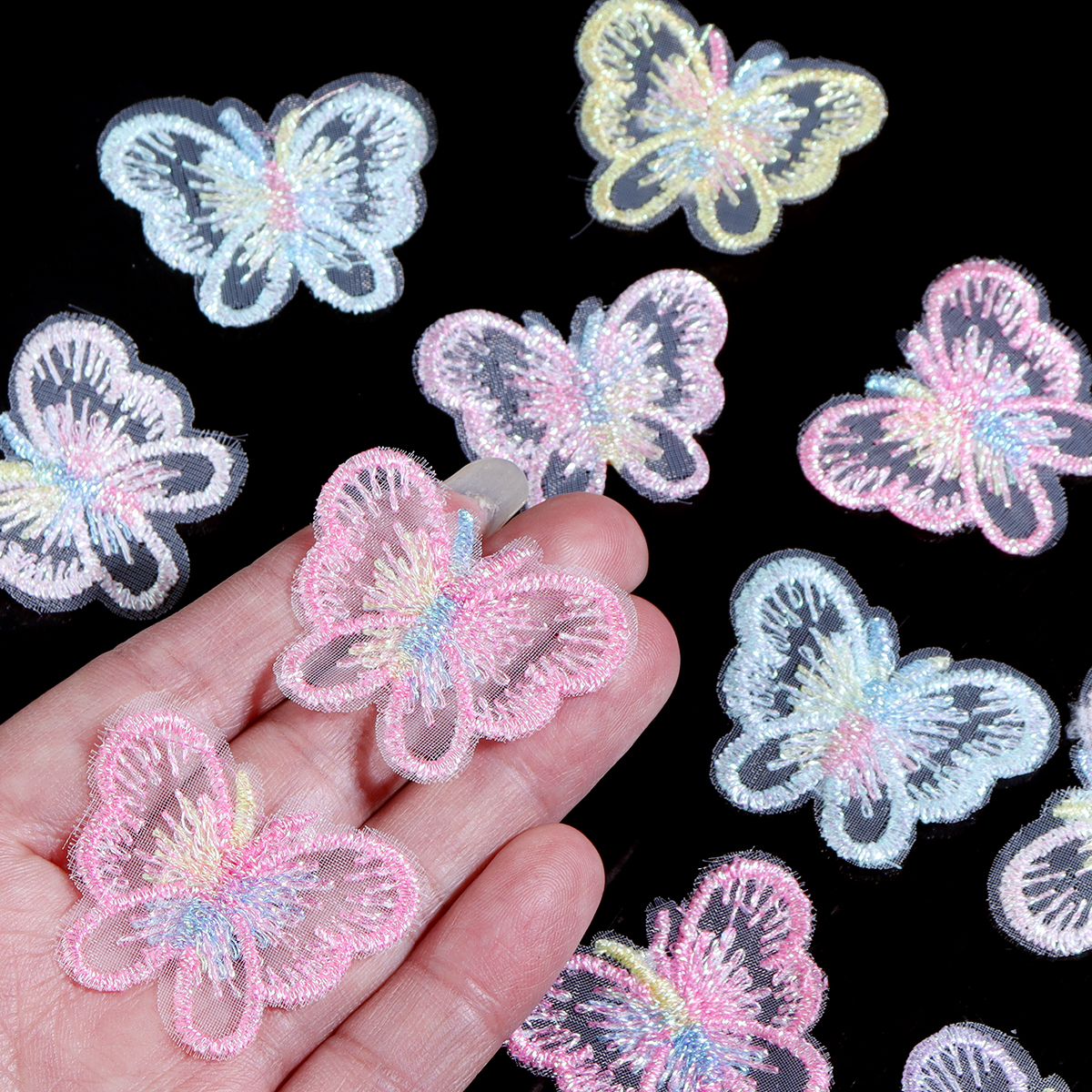 20Pcs 3X4CM Butterfly Cloth Pa - Embroidery Cloth recensione e prezzo