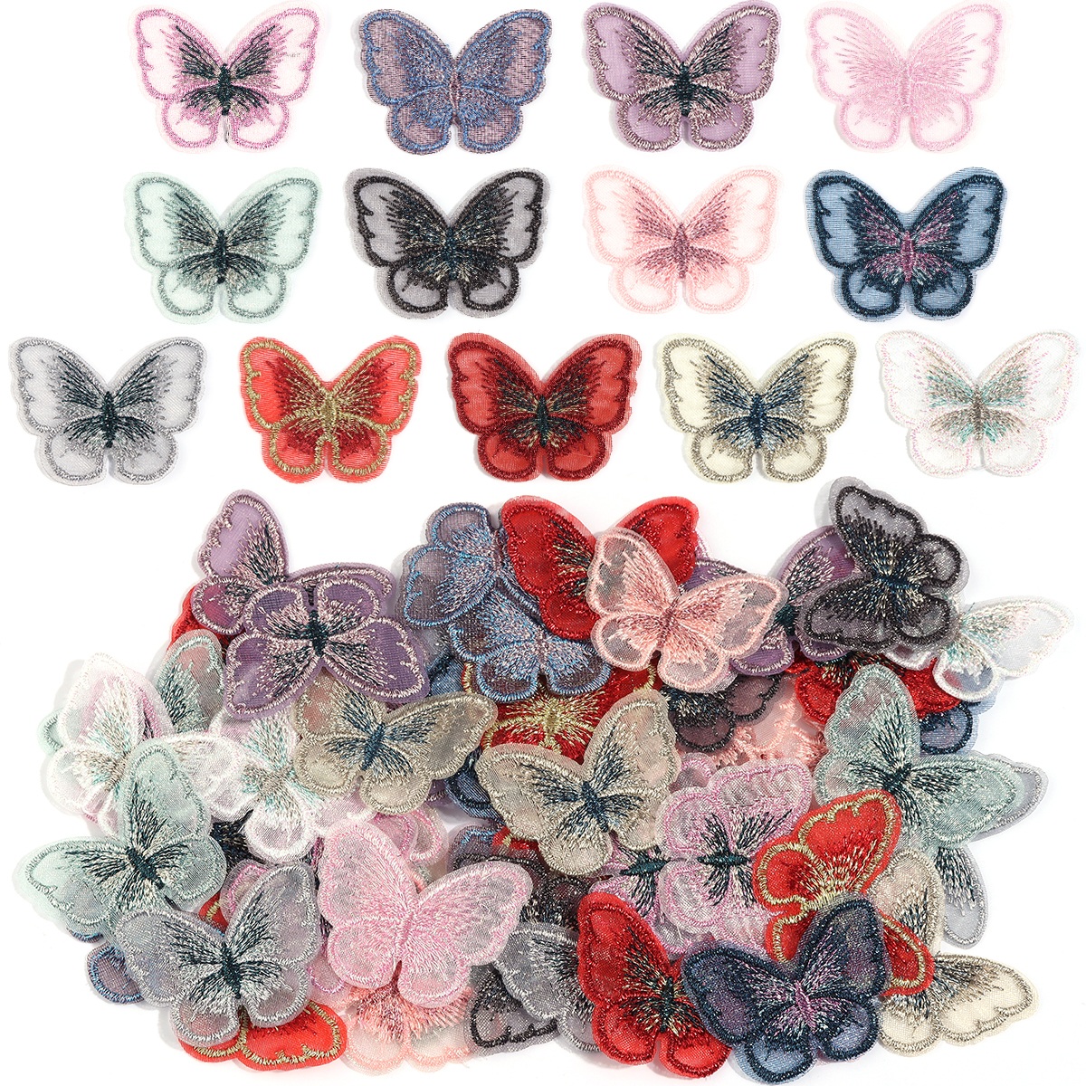 20Pcs 3X4CM Butterfly Cloth Pa - Embroidery Cloth recensione e prezzo