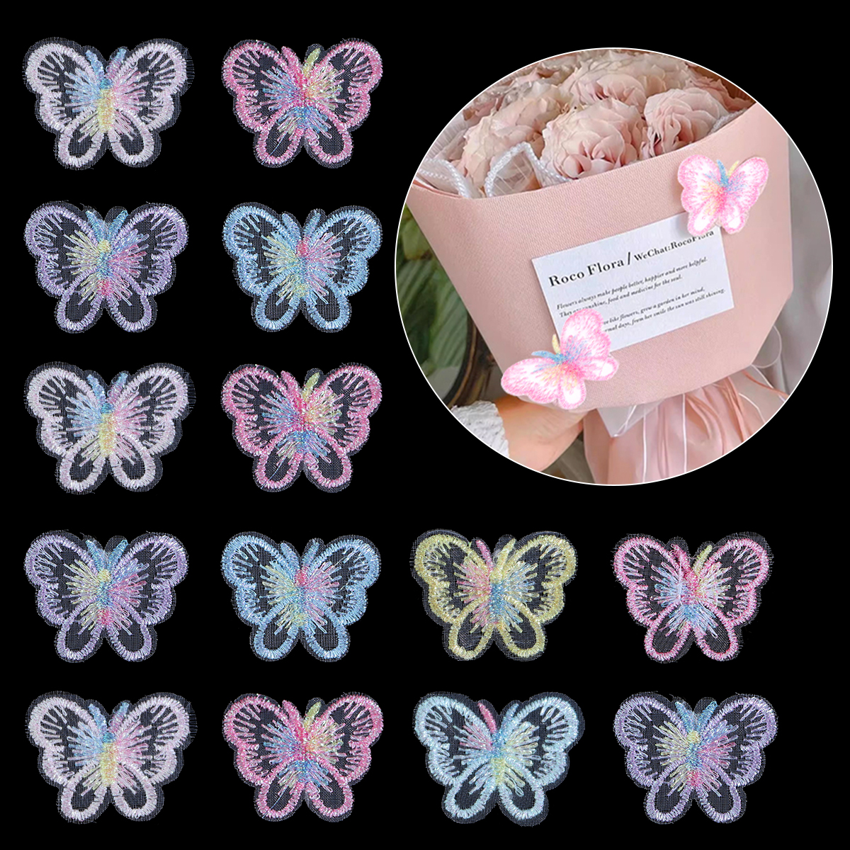20Pcs 3X4CM Butterfly Cloth Pa - Embroidery Cloth recensione e prezzo
