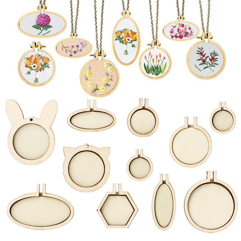 5pcs Mini Wood Embroidery Hoop - Embroidery Hoop Stand recensione e prezzo