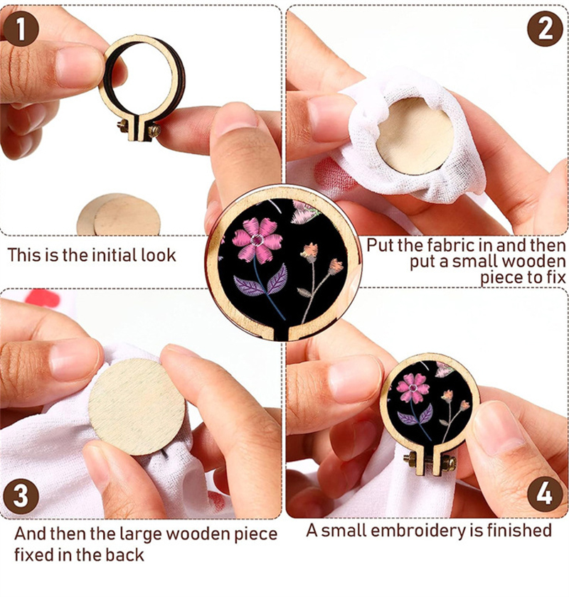 5pcs Mini Wood Embroidery Hoop - Embroidery Hoop Stand recensione e prezzo