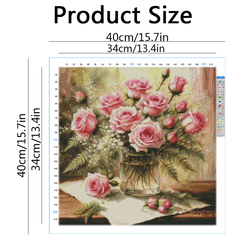 HUACAN Cross Stitch Kits Rose  - Embroidery X Stitch recensione e prezzo