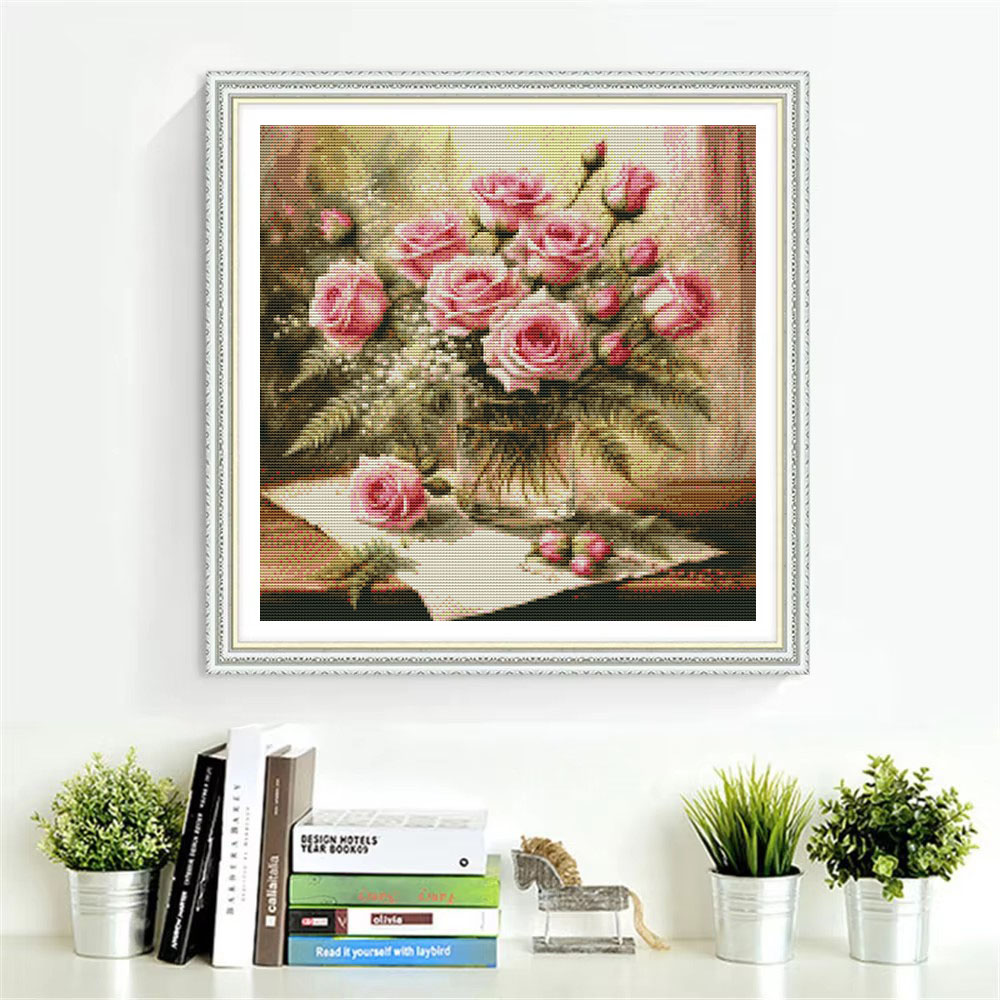 HUACAN Cross Stitch Kits Rose  - Embroidery X Stitch recensione e prezzo