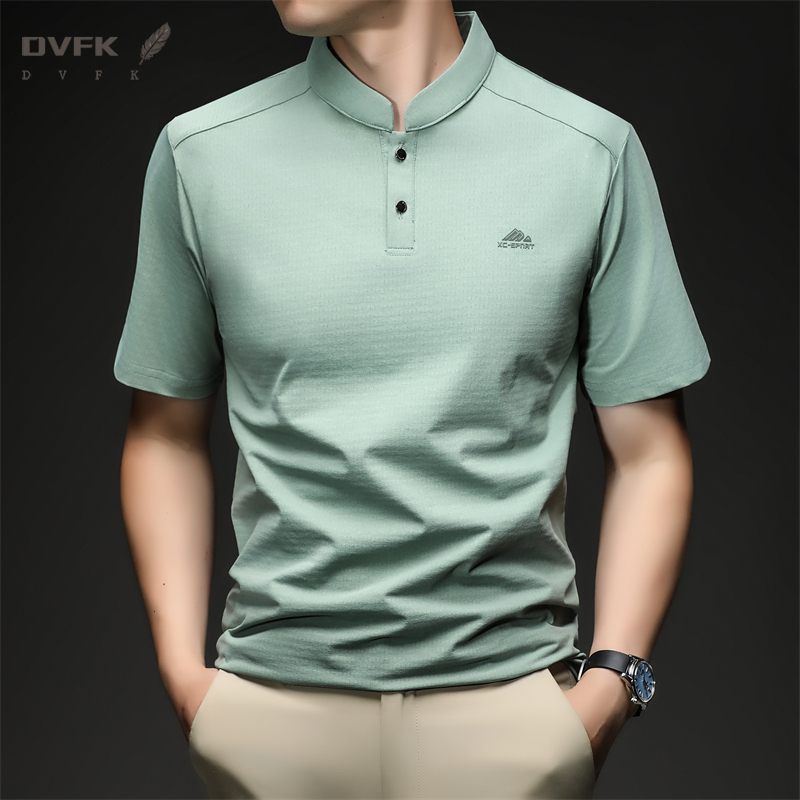 Mens Short Sleeve Mandarin Col - Embroidery Shirt recensione e prezzo