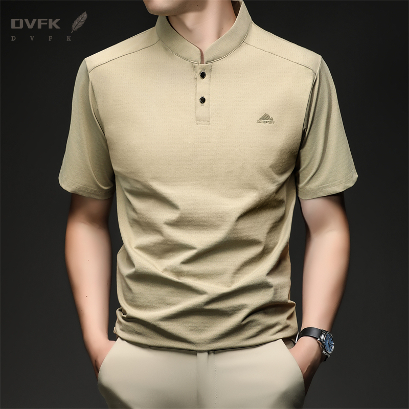 Mens Short Sleeve Mandarin Col - Embroidery Shirt recensione e prezzo